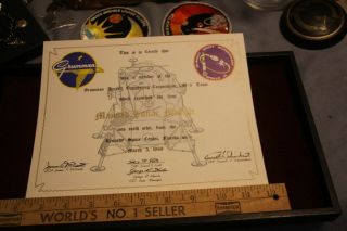 Vintage Apollo 9 " First Manned Lunar Module " Grumman Lm3 Team Certificate Unname