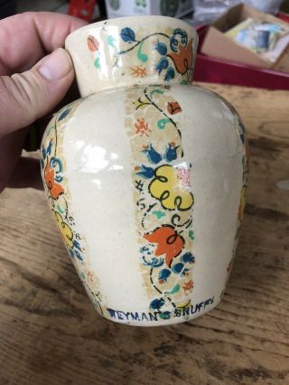 Vintage Weyman’s Snuff Jar Or Crock Copenhagen