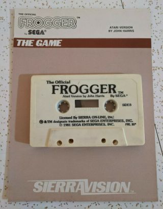 Frogger Vintage Atari 400 / 800 Computer Game Cassette With Instructions