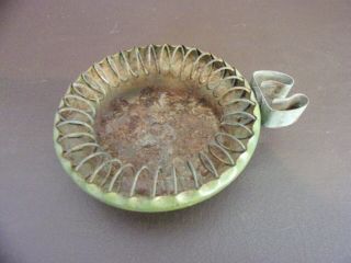 Vintage Metal Ashtray With Spring Coil & Pipe Clip