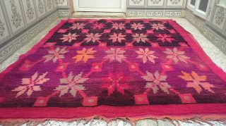 Vintage Moroccan Handmade Azilal Berber Rug Beni Ourain Rug Carpet Area Rug