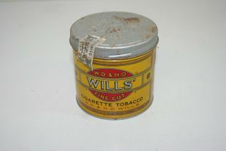 Vintage Tobacco Tin Fine Cut W D & H O Wills Fine Cut Cigarette Tobacco Can M55
