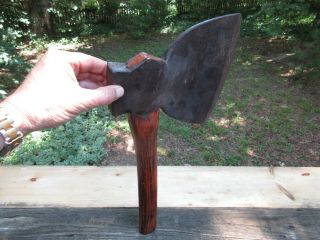 Antique Ten Eyck Cast Steel Offset Single Bevel Broad Axe Hewing Axe No.  9 Tool