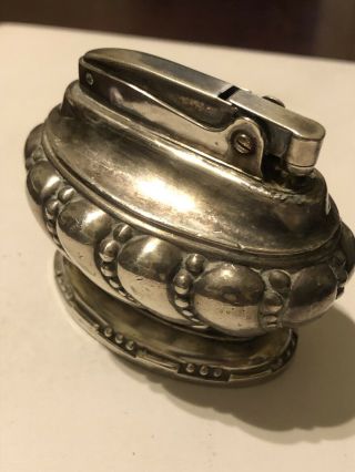 Vintage Cigarette Lighter Signed Ronson Crown Silver Plated Table 2