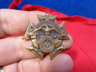 Vintage 1917 - 1918 Ww I Service Medal Pin 5.  Cass County Indiana