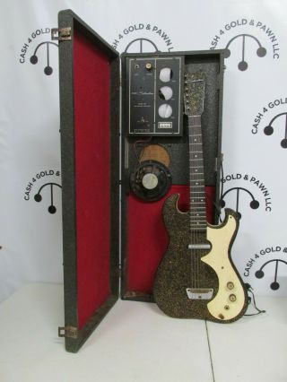 1960s Silvertone 1448 Amp In Case Black Vintage Electric Guitar