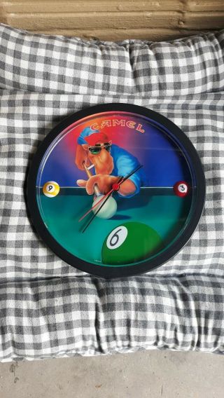 Camel Joe Pool Player Wall Clock 1993