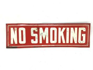 Vintage Embossed Tin Lansing & Warner " No Smoking " Sign 14 " X 4 "