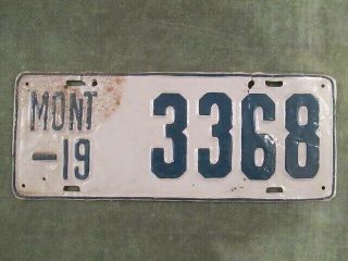 Antique 1919 License Plate 3368 Over 100 Years Old Pioneer Car Street Rod