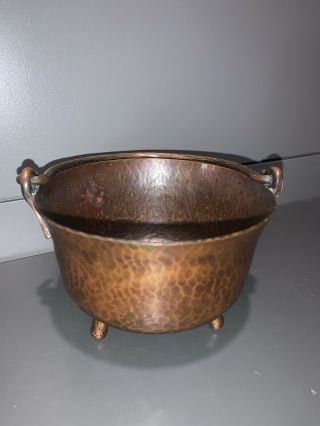 Vintage The Avon Copper Smith Hammered Copper Footed Bowl 3”tall X 5”wide -