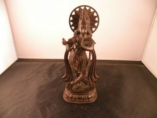 Old Bronze,  Metal Sculpture,  Statue,  Of Krishnar,  Buddhism,  Buddha,  India,  10 "