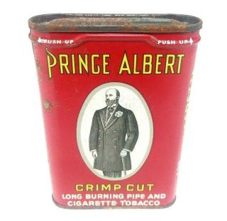Vintage Prince Albert Pipe And Cigarette Tobacco Tin - Crimp Cut Empty