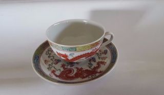 Antique 19th Century Chinese Porcelain Signed Tea Cup/saucer Set Guangxu