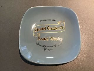 Vintage “ Daniel Crawford’s Scotch Whiskey ” Glasgow Ceramic Ashtray