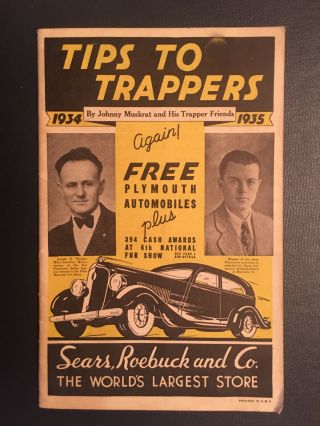 1934 1935 Tips To Trappers Sears Roebuck & Co