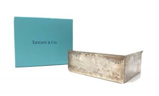 Vintage Designer Tiffany & Co Makers Sterling Silver Wood Lined Cigarette Box