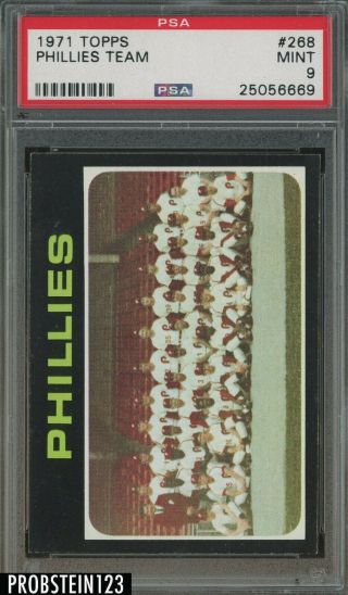 1971 Topps Setbreak 268 Phillies Team Psa 9