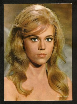 Jane Fonda Large Postcard Vintage From Milano Photo Card