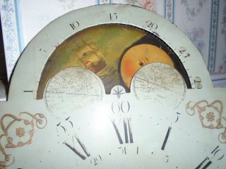 Antique - 8 Day - Grandfather Clock - Calendar - Moon Phase - Movement - Ca.  1790 - To Restore 3