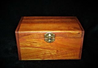Hawaii Vintage Wood Jewelry Box Velvet Lined 7 " X 3 1/2 "
