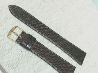 Vintage Lizard 20mm Long Watch Band For Omega