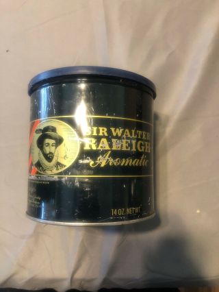 Sir Walter Raleigh Tobacco Tin 14 Oz Vintage With Lid Metal