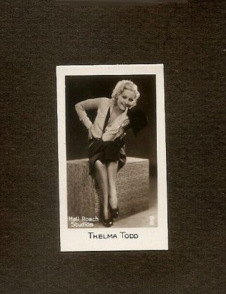 Thelma Todd Card Bridgewater Real Photo Vintage 1933 Film Stars