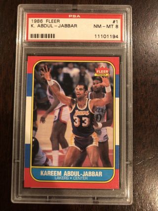 1986 - 87 Fleer Kareem Abdul - Jabbar 1 Psa 8 Set Break