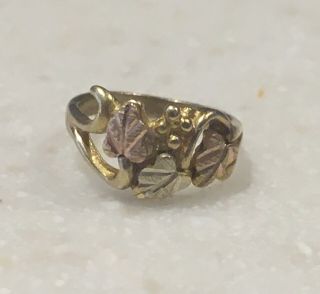 Vintage 10k Black Hills Gold Floral Baby Ring Charm