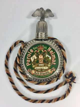 Rare Antique 1910 Regimented German Soldier Flask Very Unique & Detailed