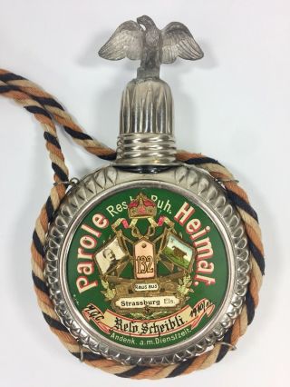 Rare Antique 1910 Regimented German Soldier Flask Very Unique & Detailed 2