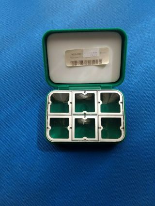 Orvis Fly Box Vintage Plastic Wheatly Small Green 6 Compartment