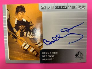 2001 - 2002 Ud Sp Authentic Sign Of The Times Auto Bobby Orr Bo Boston Bruins