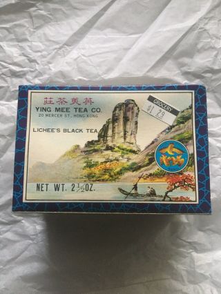 2.  5oz Full Vintage Ying Mee Tea Co Chinese Tea Box With Lichee’s Black Tea
