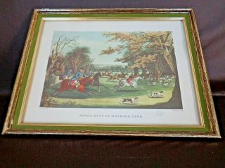 Vintage Framed Print " The Royal Hunt In Windsor Park " James Pollard