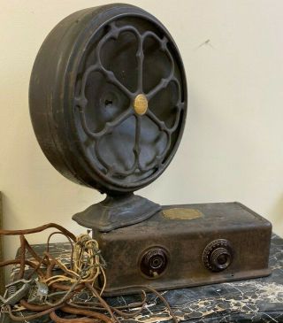 1924 Antique Atwater Kent Model 35 Metal Tube Radio w Model E Speaker Estate 2