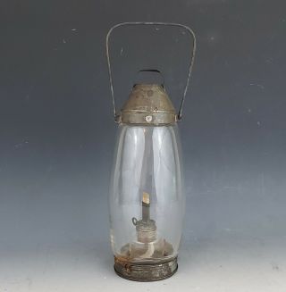Early Antique Primitive Oil Lantern Maker Ie Whale Skater