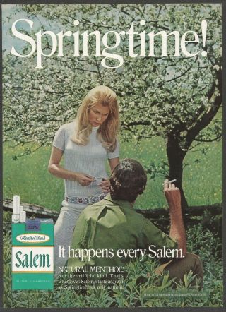 Salem Cigarettes - Springtime It Happens Every Salem.  - 1971 Vintage Print Ad