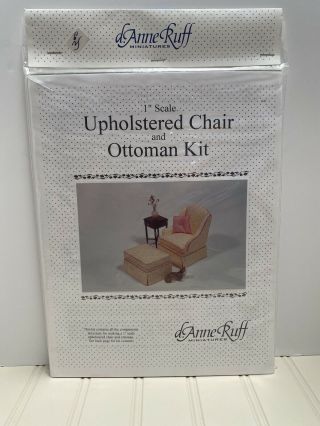 Dollhouse Miniature 1” Scale D.  Anne Ruff Upholstered Chair And Ottoman Kit Nos