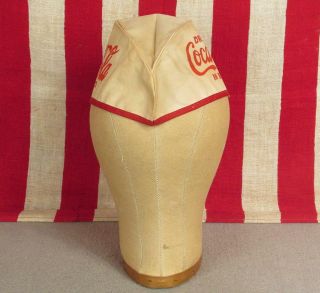 Vintage 1920s Coca Cola Soda Jerk Cloth Cap Stadium Vendor Hat Antique 3