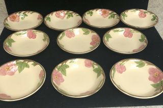 Set Of 10 Vintage Franciscan Desert Rose Pink Berry Bowls Earthenware (sh39)