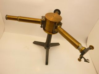 Antique Brass Heele Berlin Spectroscope Prism Cast Iron Stand C1896 Spectrometer