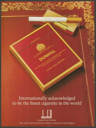 Dunhill Cigarettes - 1982 Vintage Print Ad