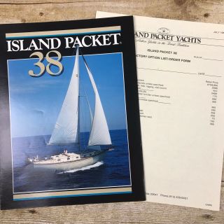 Vintage Sailboat Dealer Sales Brochure Island Packet Yachts 38 1986 Prices Ad