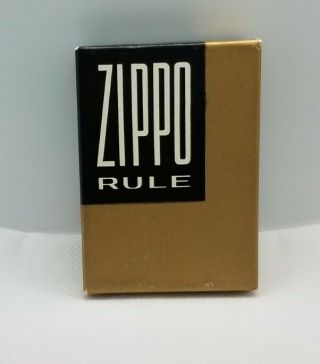 Vintage Empty Zippo Rule Box With Paperwork