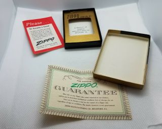 Vintage Empty Zippo Rule Box with Paperwork 2