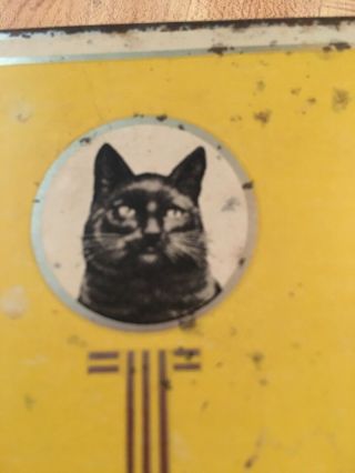 Vintage Black Cat Virginia Cigarettes Metal Advertising Tin (H) 2