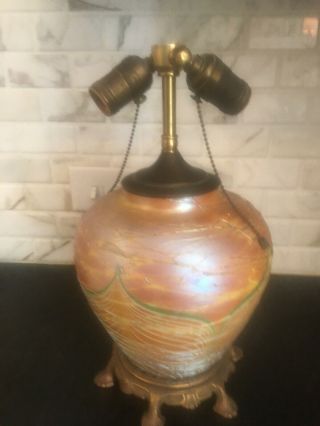 Durand Pulled Feather,  Gold Threaded Lamp 1920 
