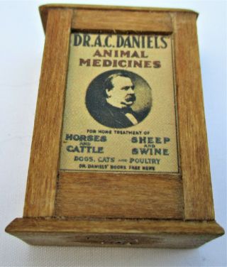 Dollhouse Miniature Artisan Dr.  A.  C.  Daniels Animal Medicine Advertising Box