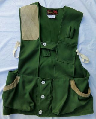 Vintage 10x Mfg.  Co.  Trap / Skeet Shooting Vest With Suede Shoulder Pad - Size L